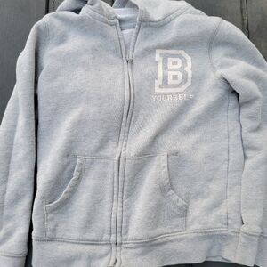 Girl's Size 7 OshKosh Gray Hooded Zipper Terry Sweater